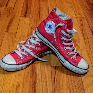 Red Converse Chuck Taylors (Size 8)